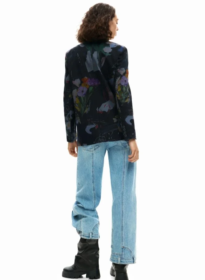 DESIGUAL Black Collage Blazer for Women | Best Price UAE
